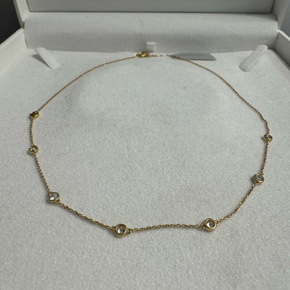 Michael Kors Gold-Tone Necklace with Crystal Details